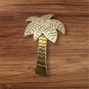 Vintage Sterling Silver Palm Tree Brooch | Mixed Metal 925